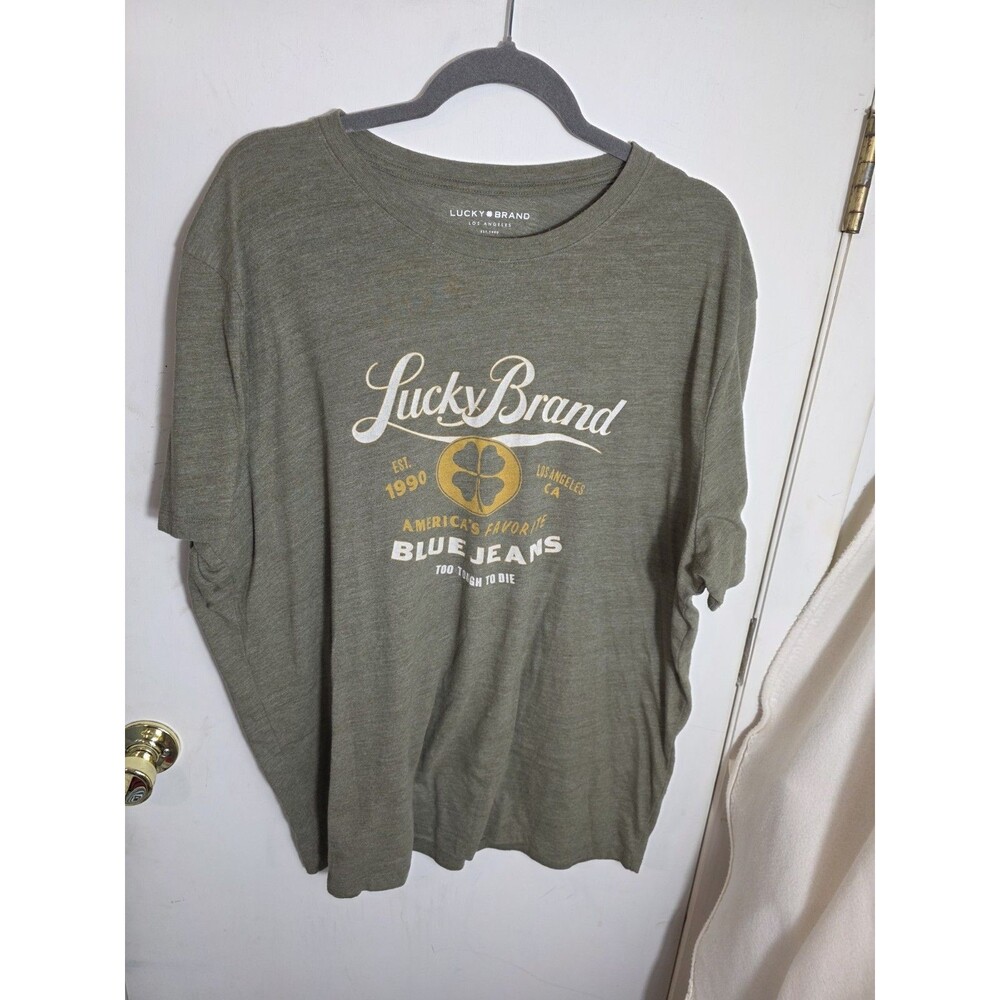 Lucky Brand Men’s Short Sleeve Green Graphic Logo Shirt Sleeve T-Shirt XXL